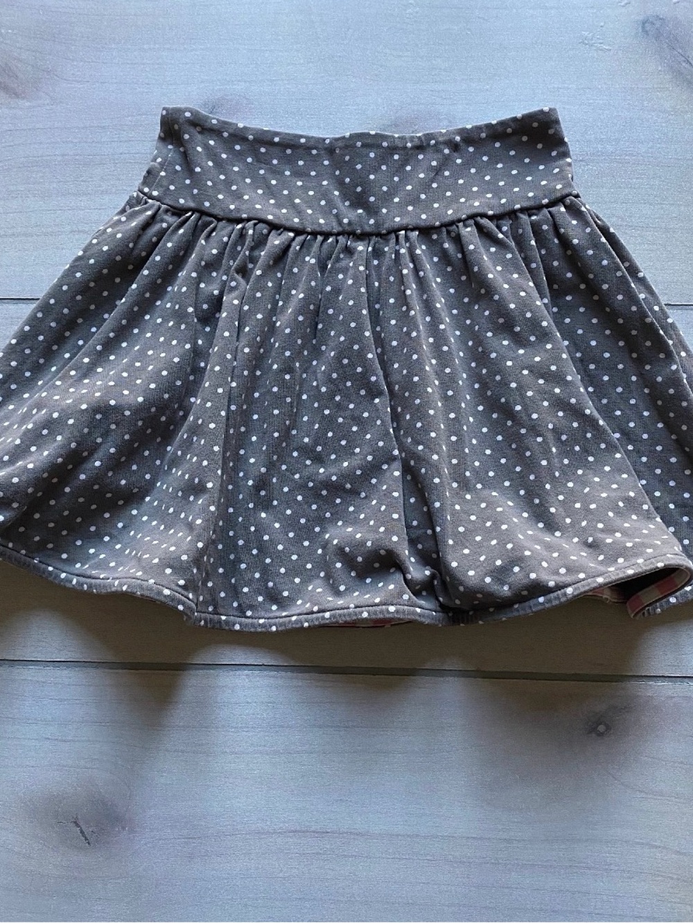 Matilda Jane Gray Polka Dot Elastic Waist Pull On Skirt